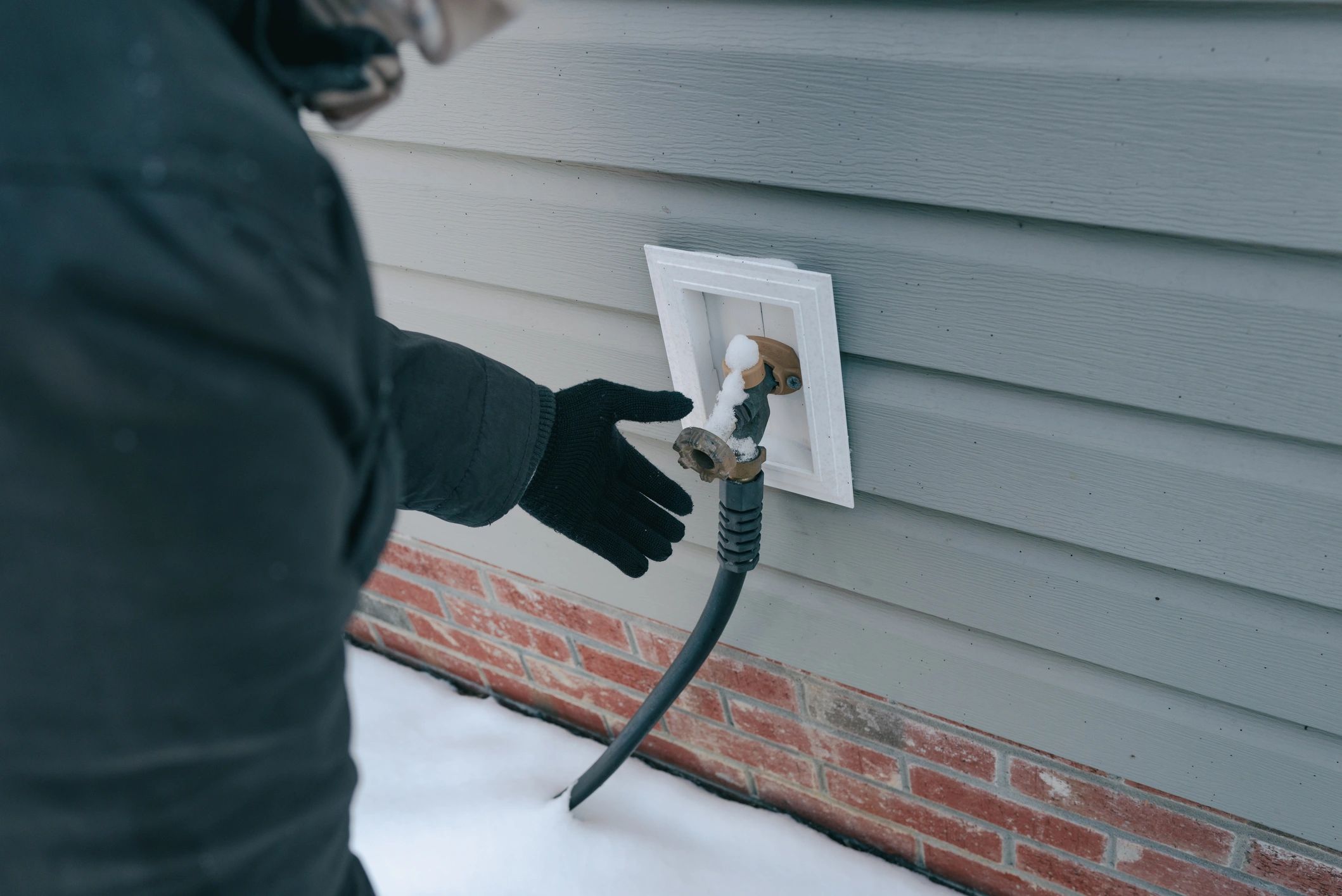 Outdoor faucet representing leak detection concerns